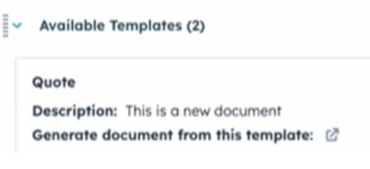 Screenshot of Available Templates card in HubSpot.